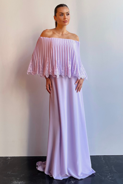 VESTIDO LAVANDA OMBRO A OMBRO DE RENDA UNITY SEVEN