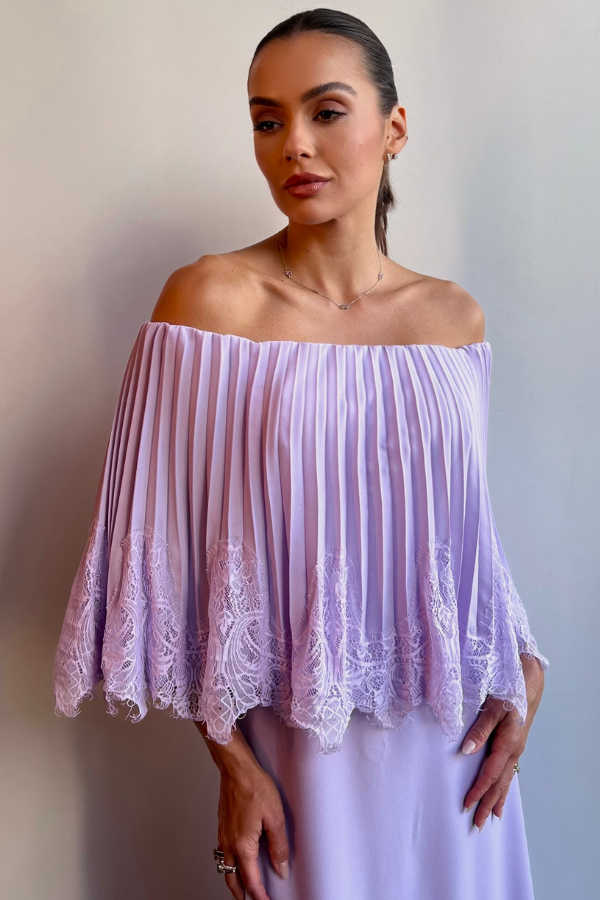 VESTIDO LAVANDA OMBRO A OMBRO DE RENDA UNITY SEVEN