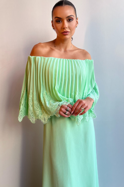 VESTIDOVERDE OMBRO A OMBRO DE RENDA UNITY SEVEN