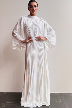 VESTIDO LONGO EM RENDA DE MANGAS LONGAS UNITY SEVEN