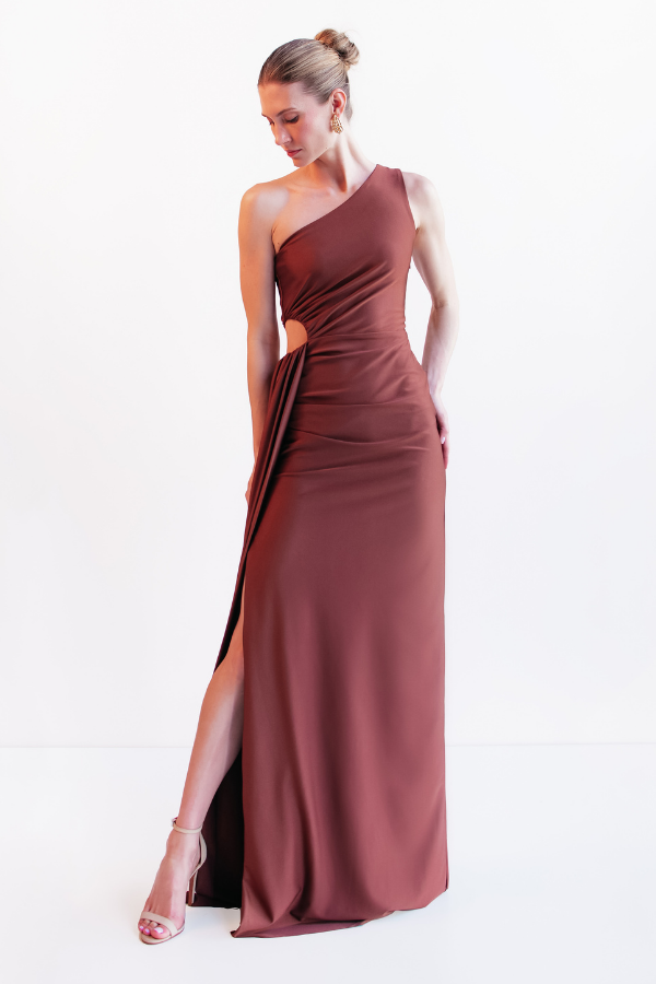 VESTIDO LONGO COM RECORTE NA CINTURA UNITY SEVEN