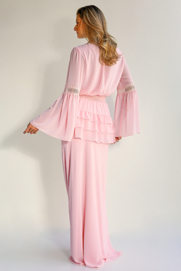 CONJUNTO ROSA BLUSA E SAIA LONGA UNITY SEVEN