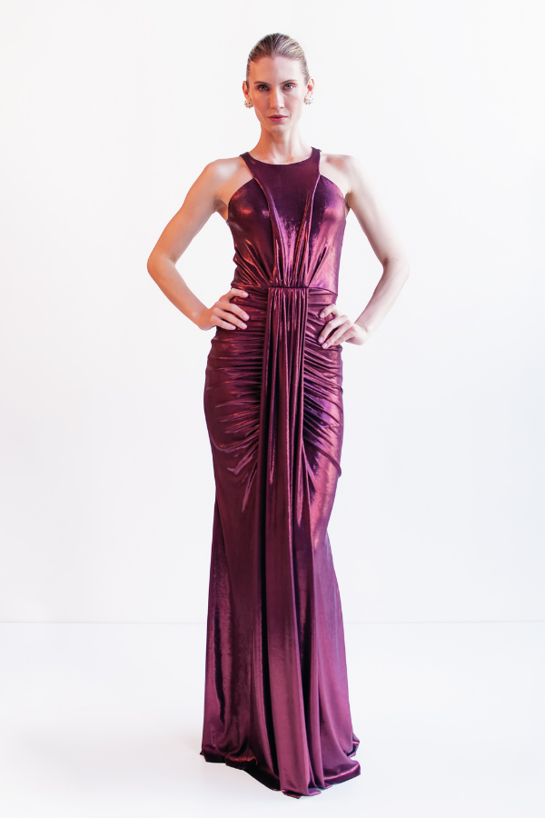 VESTIDO LONGO AMEIXA METALIZADO UNITY SEVEN