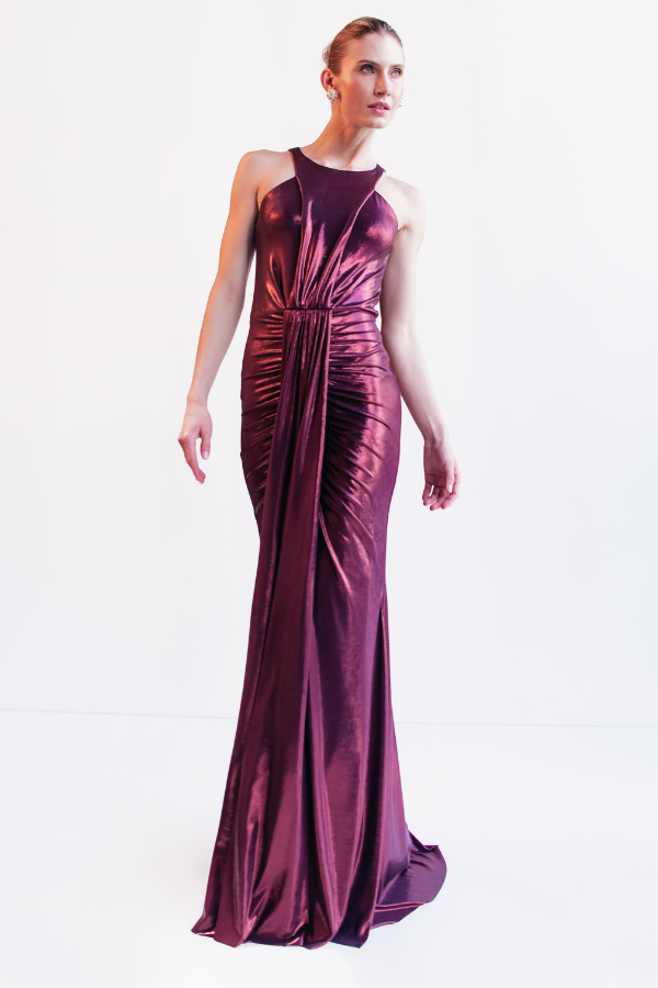 VESTIDO LONGO AMEIXA METALIZADO UNITY SEVEN