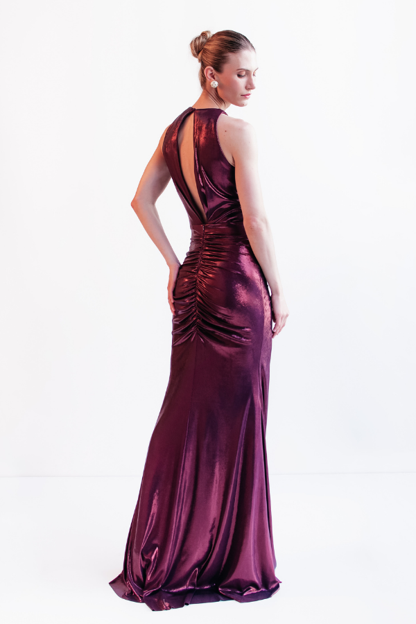 VESTIDO LONGO AMEIXA METALIZADO UNITY SEVEN
